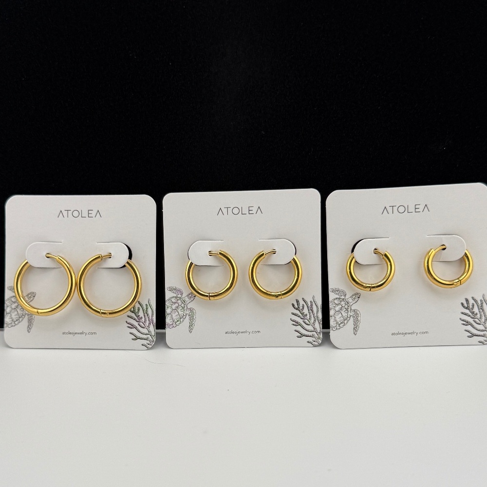 NWOT SET OF THREE ATOLEA HOOP EARRINGS